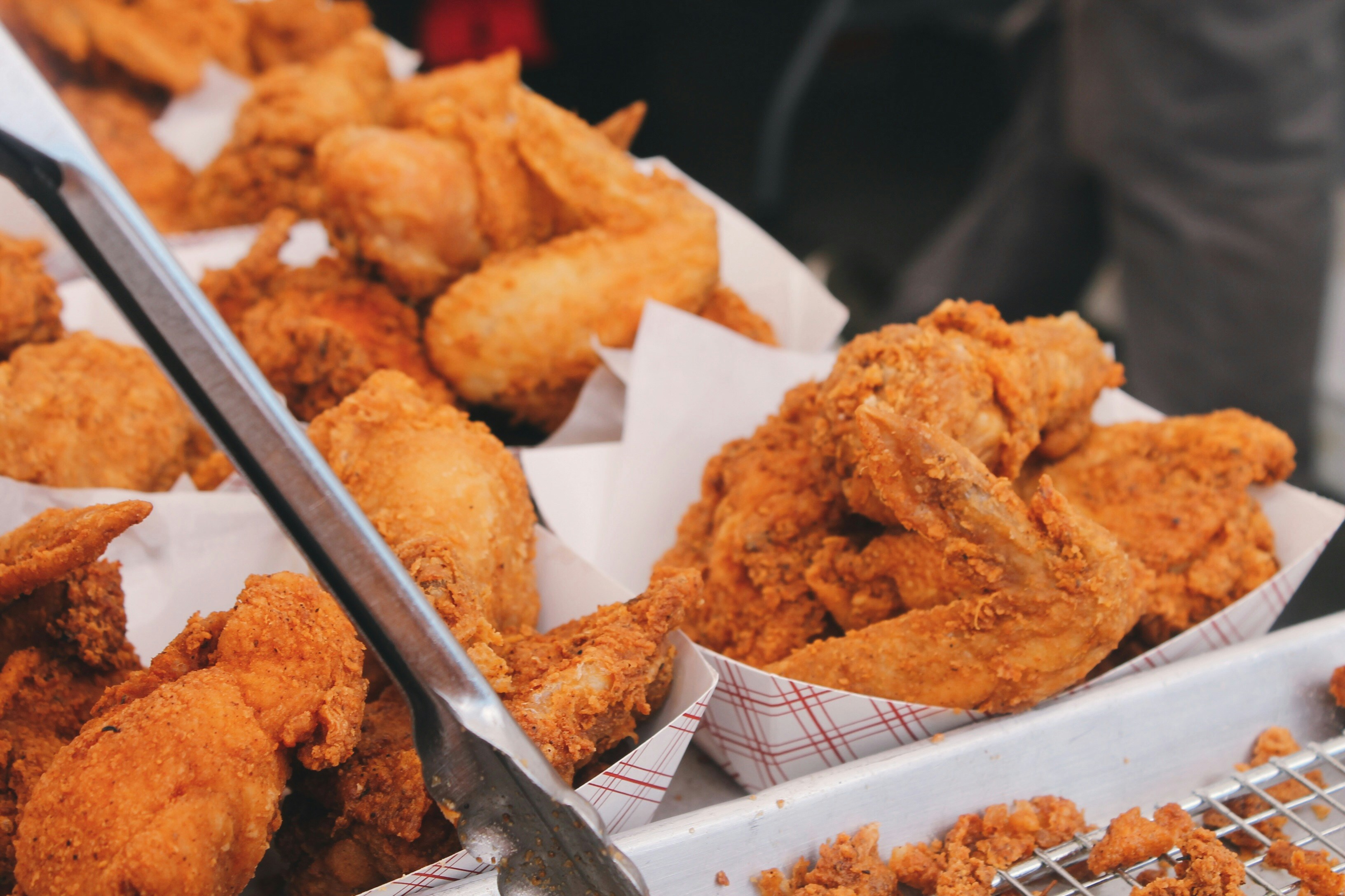 Restaurant carts of crispy chicken wings